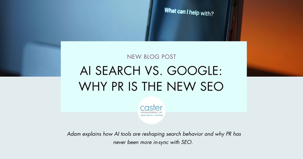 A title card of this blog with the same title referring to AI search vs. google SEO